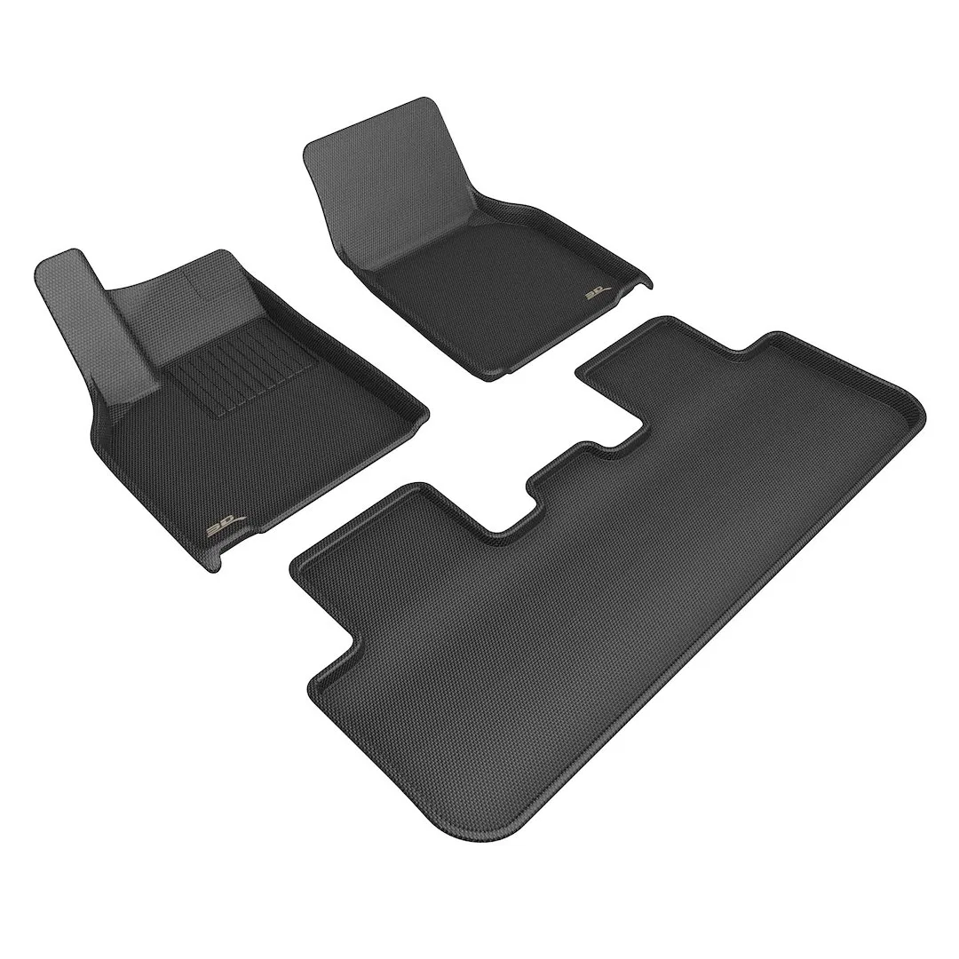 L1TL05401509 – 3D MATS/U-AC Floor Liner, Black Custom Fit Raised Edge Thermoplastic Rubber Of Carbon Fiber Texture 3 ...